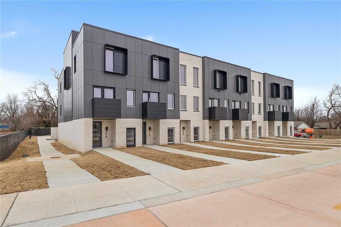 Exterior of The Supplier House townhomes in downtown Bentonville